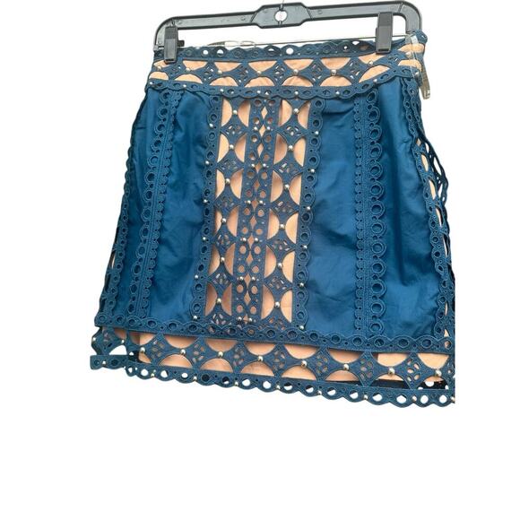 L’atiste By Amy Studded Teal Mini Skirt Set. Cotton . Size-M - Picture 4 of 9